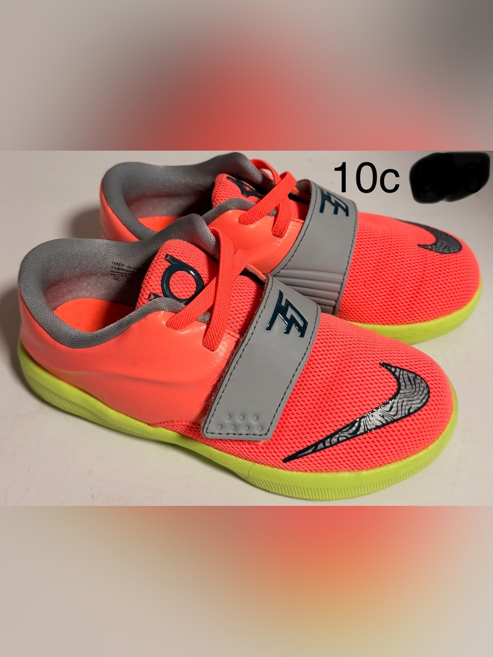 KD Kids Performance Sneakers in Neon Coral and Gray
